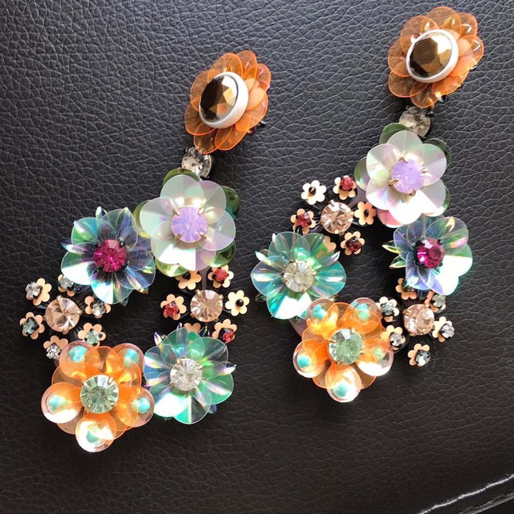 NEW J. CREW IRIDESCENT SEQUIN EARRINGS. Sold out!